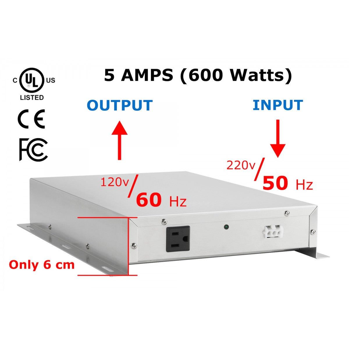 XS-05 GA | 600W/5A | Step-Down Voltage & Frequency Converter – 220V/50Hz to 120V/60Hz