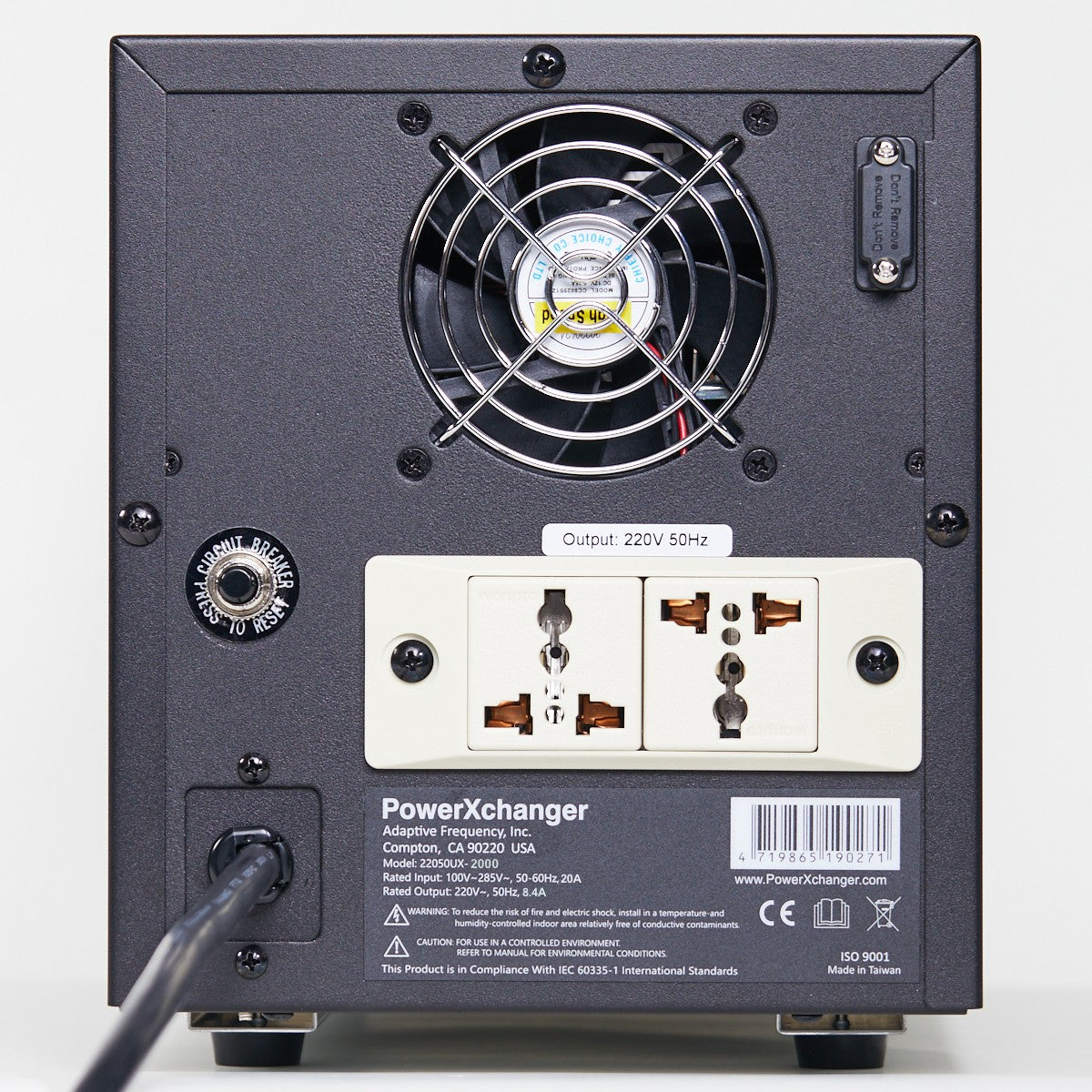 UX-2K | 1800W/8A | Step-Up Voltage & Frequency Converter – 120V/60Hz to 220V/50Hz