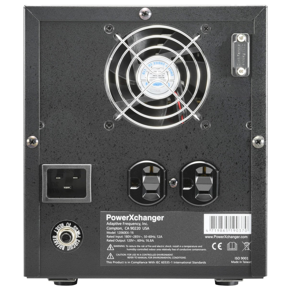 EX-16 | 1800W/16A | Step-Down Voltage & Frequency Converter – 220V/50Hz to 120V/60Hz