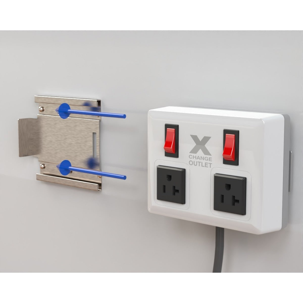 Xchange® Eye-Level Wall-Mountable Extension Outlet | 20A with Individual Circuit Breakers & Surge Protection - White