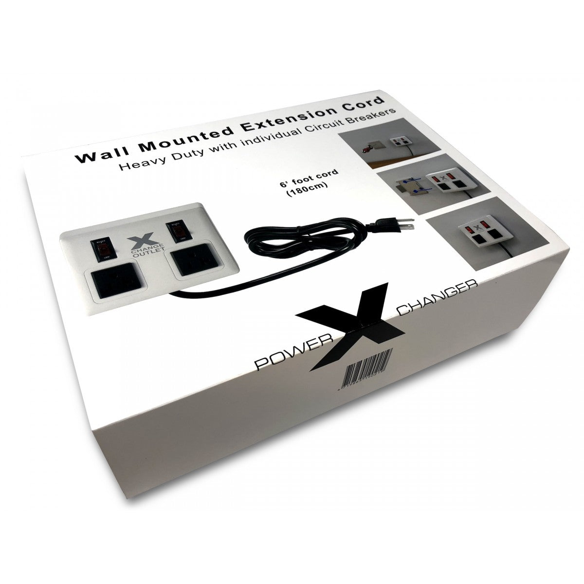Xchange® Eye-Level Wall-Mountable Extension Outlet | 20A with Individual Circuit Breakers & Surge Protection - White