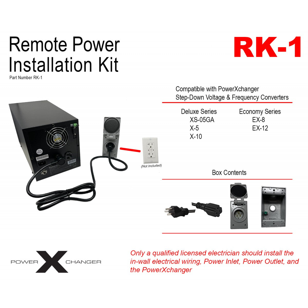 Remote Power Installation Kit RK-1 | For X-5, X-10, EX-8 & EX-12
