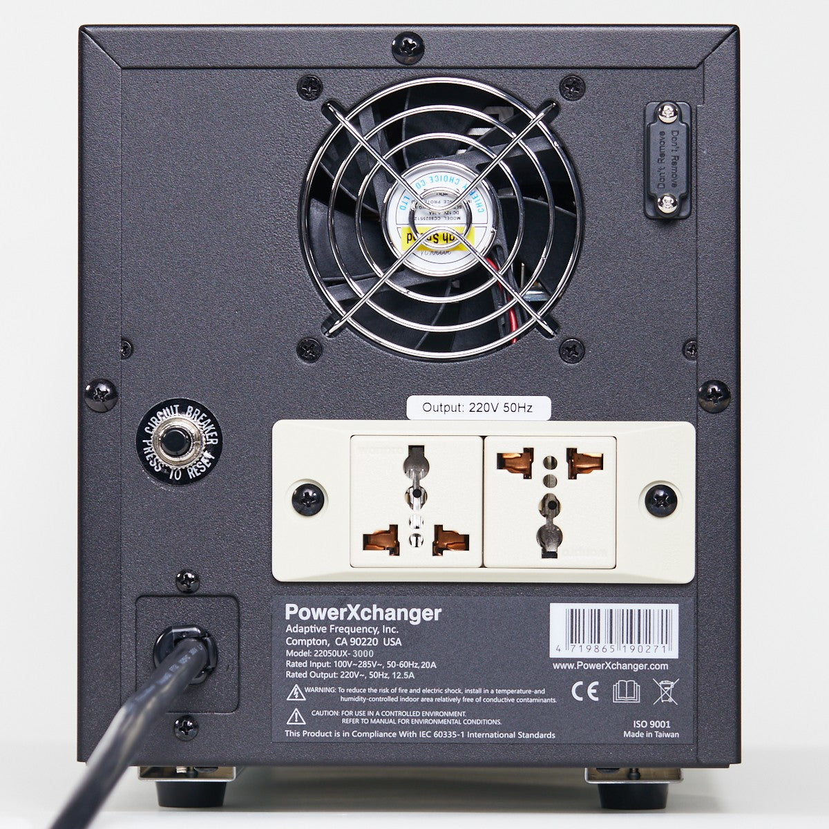 UX-3K | 2700W/12A | Step-Up Voltage & Frequency Converter – 240V/60Hz to 220V/50Hz